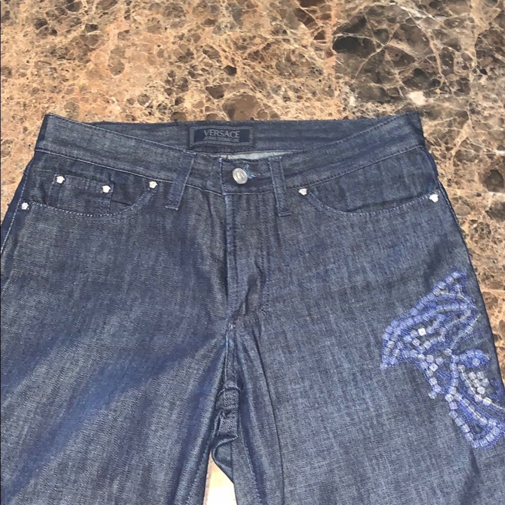 Versace With sequins medusa jeans